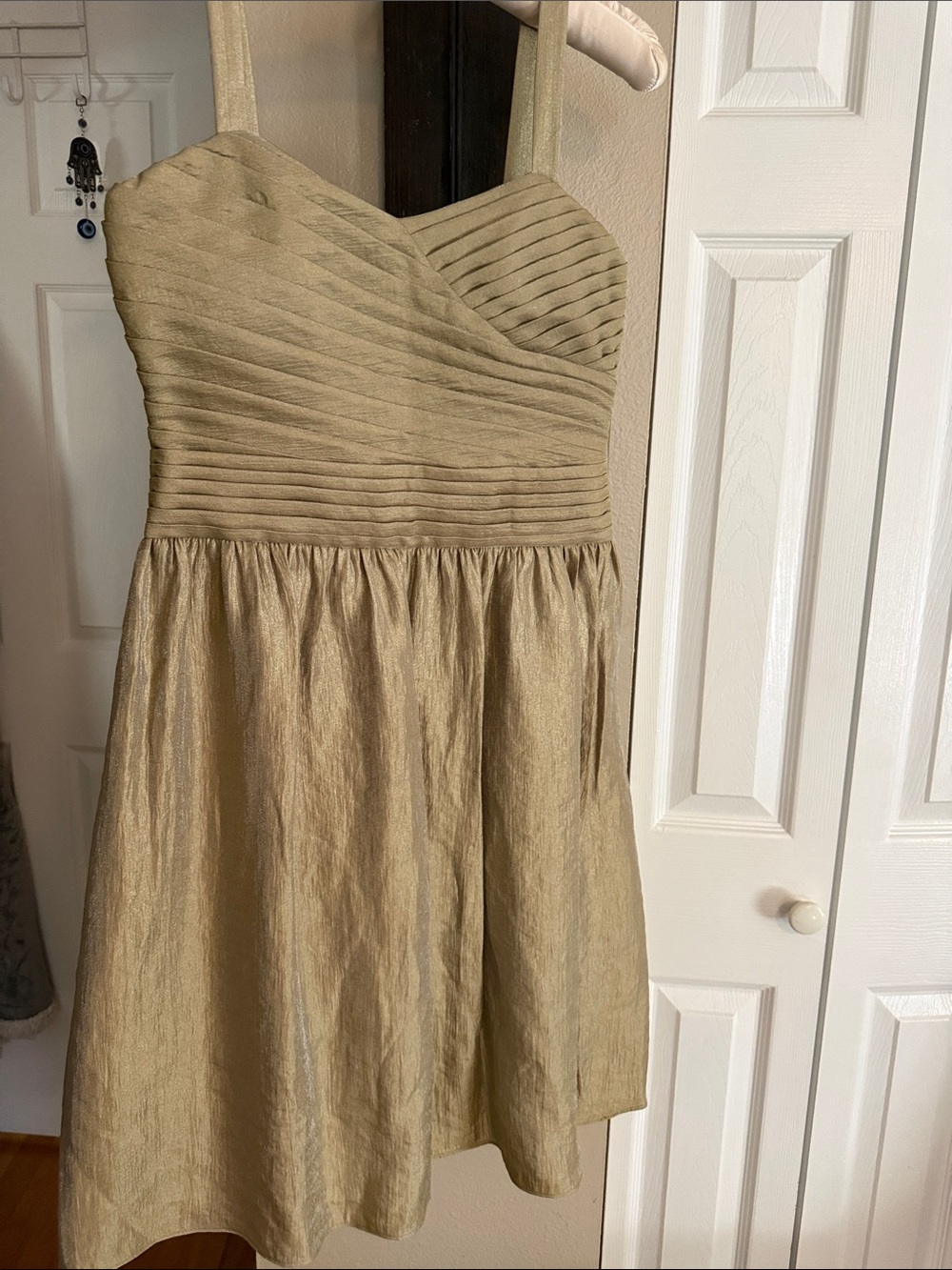 Isadora Mini Dress in Shimmering Gold 6P